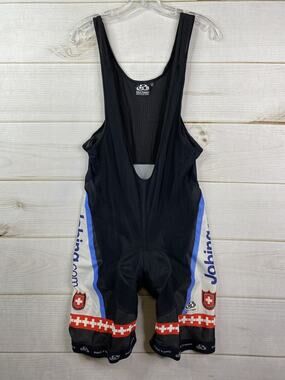 Pactimo Mens Size XXL Black Blue Bib Shorts Cycling Padded Riding Bike Fanster